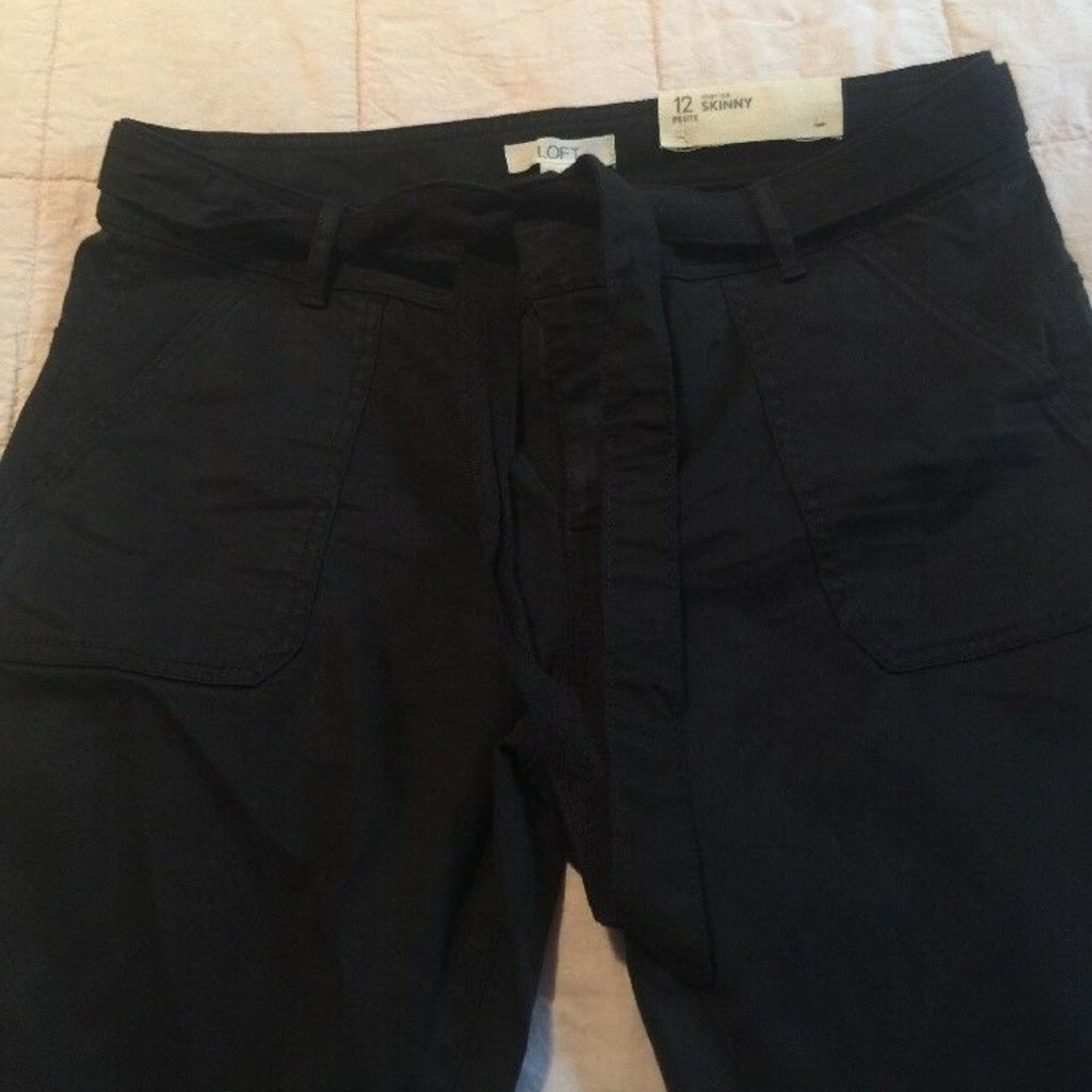 NWT ANN TAYLOR LOFT BLACK MARISA SKINNY 12 p